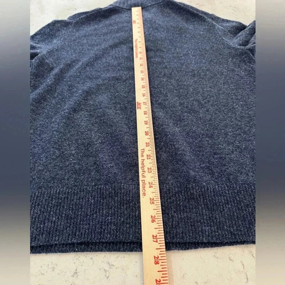 J. Crew Men's Lambswool Shawl-Collar
Pullover Sweater Marled Indigo Slim Large - Picture 6 of 11